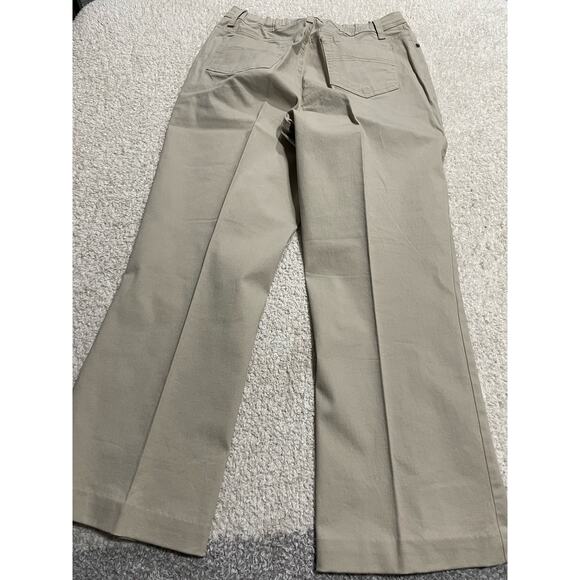 Denim & Company Women's 12 Khaki Pants High Rise Bootcut Elastic Waist Zip Fly - Picture 4 of 10